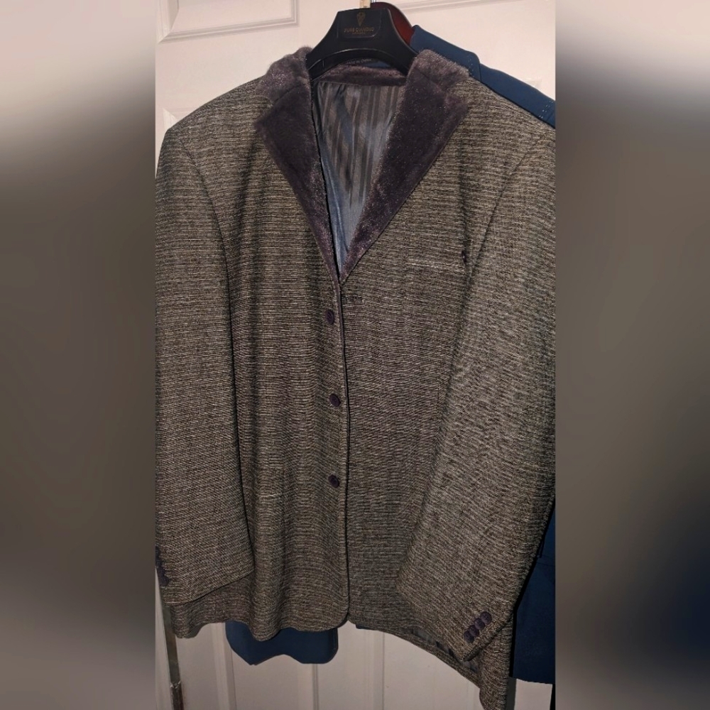 Venezzi Jackets & Coats | Venezzi Men's Blazer | Color: Gray with fur collar